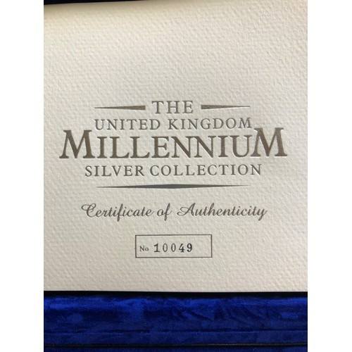 1056 - Royal Mint 2000 UK Millennium Collection thirteen-coin Proof Silver Collection, encapsulated in case... 