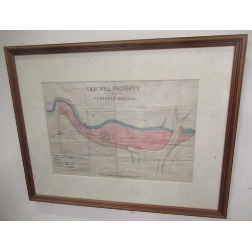 1209 - Hand coloured Estate map showing contents, price and division of Old Mill property, Rosedale Westsid... 