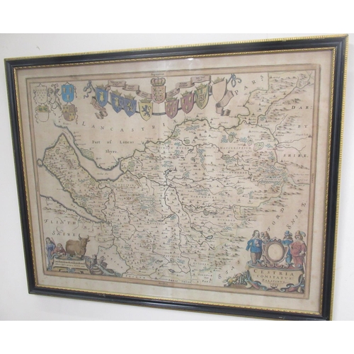 1206 - Johannes Jannsonius, Comitatvs Palatinvs, hand coloured map, 1648  53.3cm by 41.cm