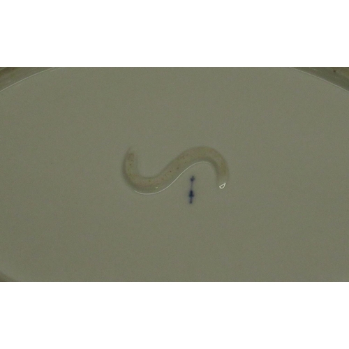 1143 - Pair of Berlin porcelain oval dishes, decorated to centre with exotic birds, floral sprig insect bor... 