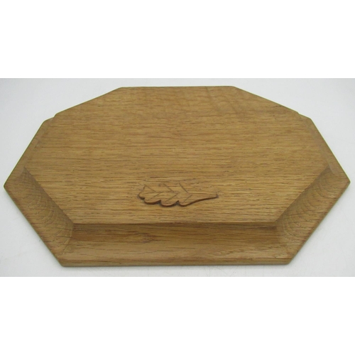 1284 - David Langstaff Oakleaf Furniture Easingwold - octagonal adzed oak breadboard with moulded edge, car... 