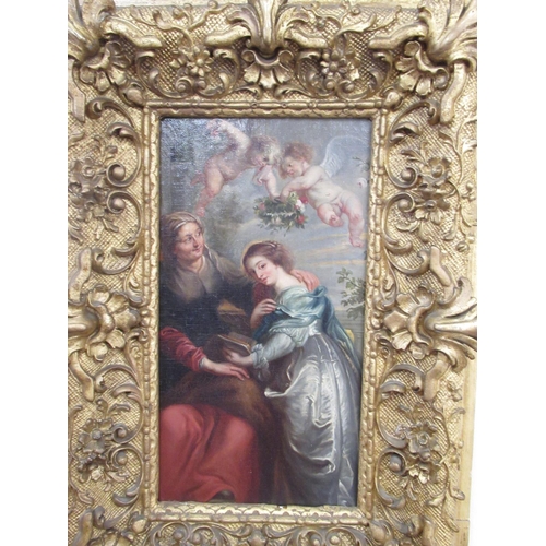 1247 - J.H. Mols after Peter Paul Rubens (1577-1640) ‘The Education of the Virgin', oil on canvas on board,... 