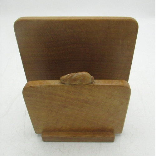 1283 - Peter Rabbitman Heap of Wetwang - an oak single division letter rack, W12.5cm D6.5cm H12.5cm