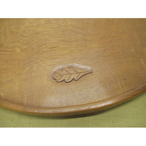 1280 - David Langstaff Oakleaf Furniture Easingwold - kidney shaped adzed oak tray with moulded edge, carve... 