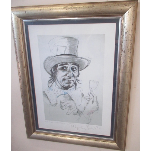 1220 - WITHDRAWN - Ronnie Wood (British, b.1947) 'Keith Moon The Mad Hatter' ltd.ed colour print 57/275, nu... 