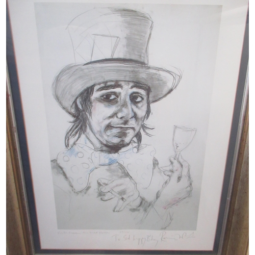 1220 - WITHDRAWN - Ronnie Wood (British, b.1947) 'Keith Moon The Mad Hatter' ltd.ed colour print 57/275, nu... 