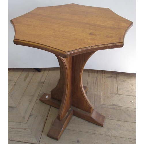 1286 - Yorkshire oak - an occasional table, the shaped octagonal top on cruciform base, W49cm H45cm