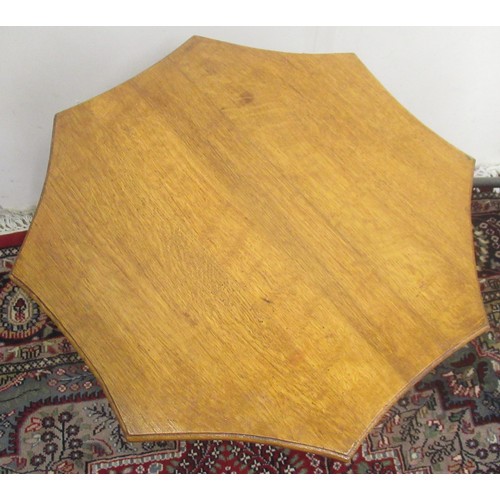 1286 - Yorkshire oak - an occasional table, the shaped octagonal top on cruciform base, W49cm H45cm