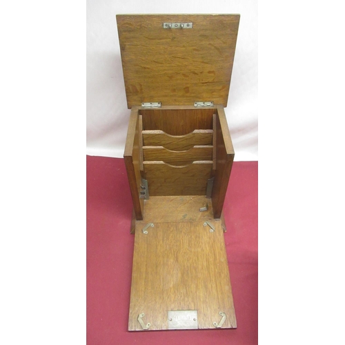 270 - Early 20th century oak desktop letter holder, Frys chocolate wooden box, Rowntrees York chocolates c... 