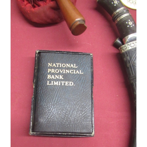 274 - Kodak No.2A Brownie camera in case, bagatelle board, Kukri in scabbard, national provincial bank lim... 