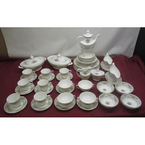 285 - Royal Doulton Alton dinner service inc. coffee pot, cups and saucers, side plates, plates, lidded tu... 