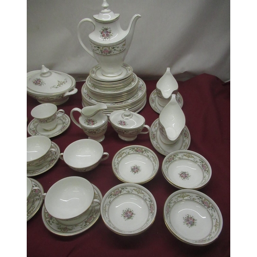 285 - Royal Doulton Alton dinner service inc. coffee pot, cups and saucers, side plates, plates, lidded tu... 