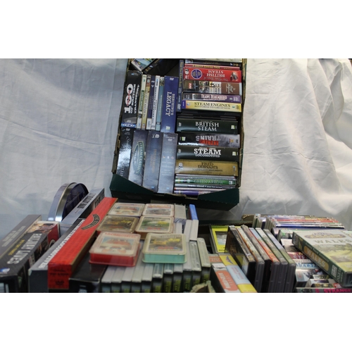 790 - Large collection of DVD's and videos relating to railways and railway journeys, books, official DVD ... 
