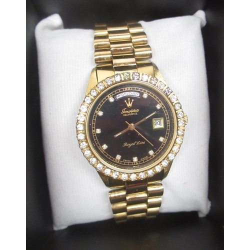 192 - Sekonda quartz wrist watch with date on Milanese gold bracelet, Accurist quartz WR50 wrist watch wit... 