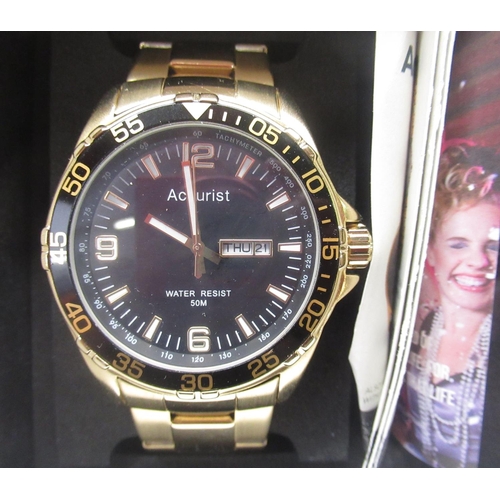 193 - Avia quartz wrist watch in gold plated case on intergrated rice bracelet in original box, similar Ac... 