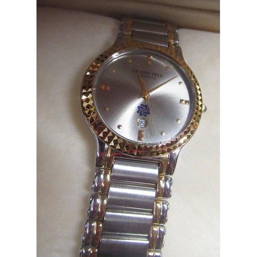 195 - Sekonda mid sized quartz dress wrist watch with gold plated case on mesh style bracelet, (boxed) com... 