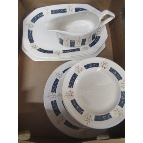 76 - 1960's Beswick Apollo dinner service, incl. two meat plates, similar larger plate, side plates, and ... 