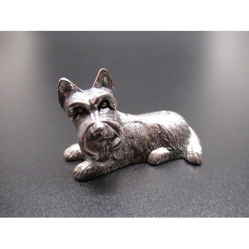 48 - Cast silver figure of a terrier, stamped Sterling 925, and a cast silver figure of a pig, stamped St... 