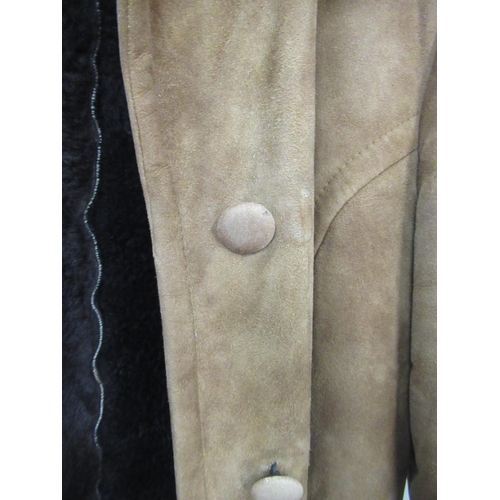 214 - Ladies 3/4 length sheepskin jacket with fur lined collar and lining