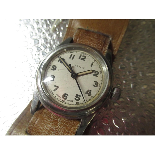 75 - 1940's Rolex/Tudor Oyster hand wound sports wristwatch, champagne Arabic dial with centre seconds si... 