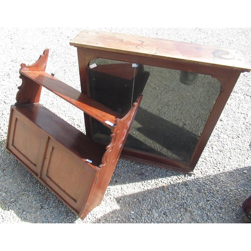 154 - Victorian mahogany glazed wall cabinet, enclosed by panelled door (lacking shelves) W69cm D17.5cm H7... 