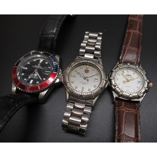 92 - Automatic fashion watch with Pepsi coloured bezel, two other quartz fashion watches