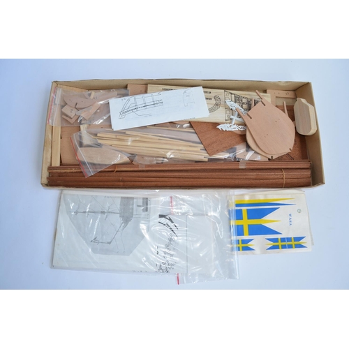 240 - Syd Little Collection - Billings boat plank on frame wood model kit 1:75 scale Wasa with accessory s... 