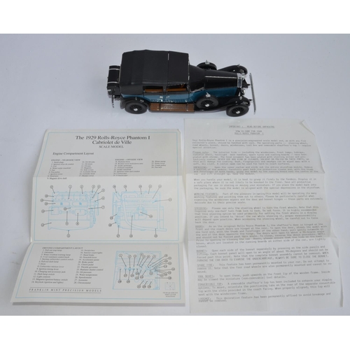 244 - Syd Little Collection - Three 1:24 scale die cast models from Franklin Mint, 1935 Mercedes Benz 500K... 