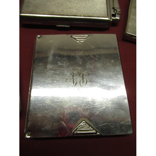 172 - Collection of 1920's and later EPNS, silver and chrome plated cigarette cases, some souvenir, some w... 