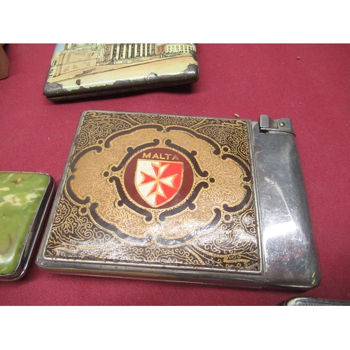 172 - Collection of 1920's and later EPNS, silver and chrome plated cigarette cases, some souvenir, some w... 