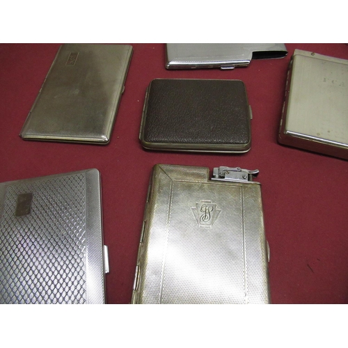 172 - Collection of 1920's and later EPNS, silver and chrome plated cigarette cases, some souvenir, some w... 