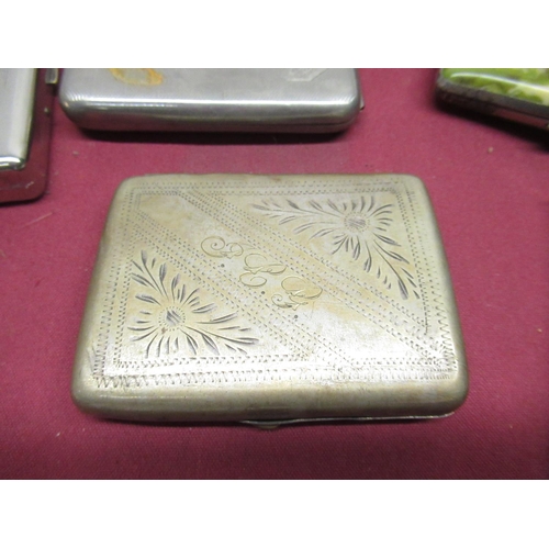 172 - Collection of 1920's and later EPNS, silver and chrome plated cigarette cases, some souvenir, some w... 