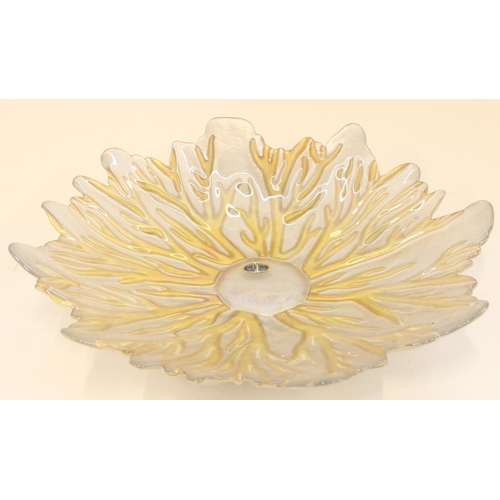 836 - Large Murano glass bowl in silver and gilt coral branch pattern, W38cm