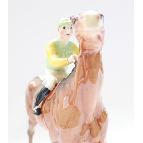750 - Beswick model of walking racehorse and jockey, in colourway no. 2, number on saddlecloth, model no. ... 