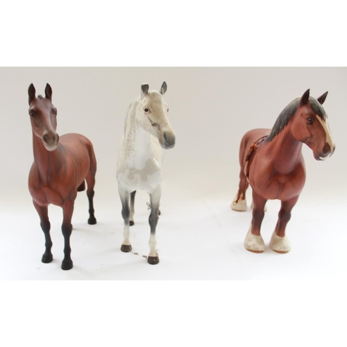 757 - Beswick model of Burnham Beauty Connoisseur Series, in brown matte finish with show harness,  model ... 