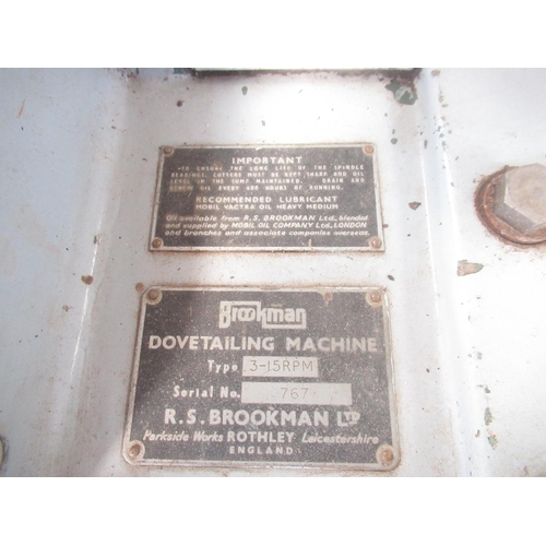 1130 - Brookman 15 pin dove tailing machine