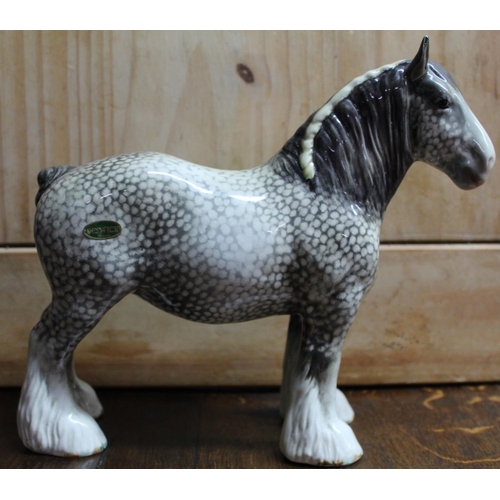 656 - Beswick model of Shire mare in rocking horse grey, with original Beswick sticker, model no. 818