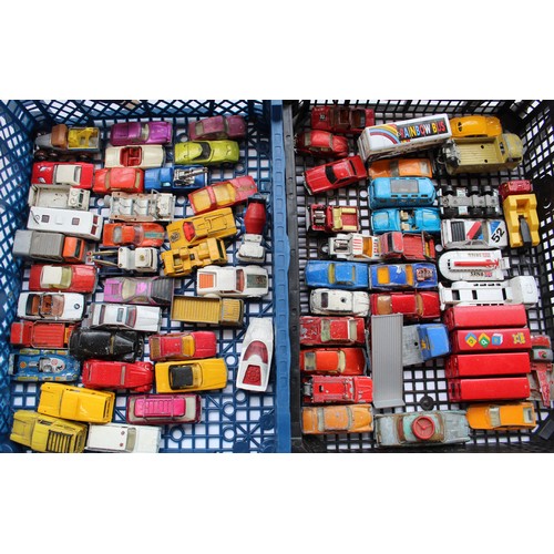 563 - Large collection of playworn diecast cars, trucks, etc incl. Corgi, Matchbox and Dinky