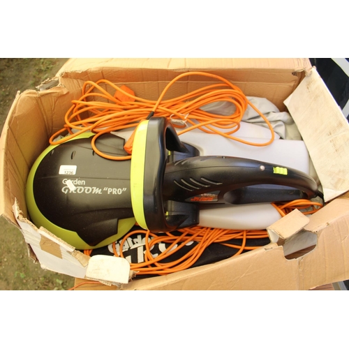 1236 - Garden groom “pro” electric hedge cutter with collecting bag