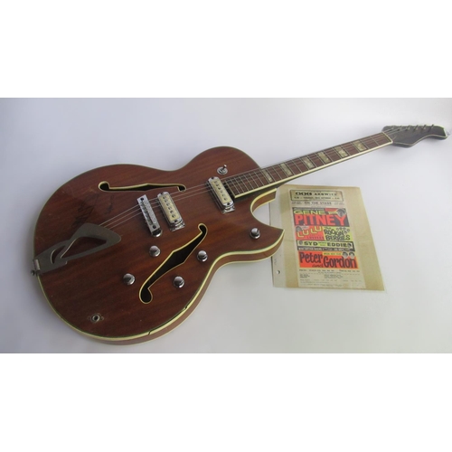 238 - Syd Little Collection - 1960's electric guitar as used at performances by Syd Little complete with B... 