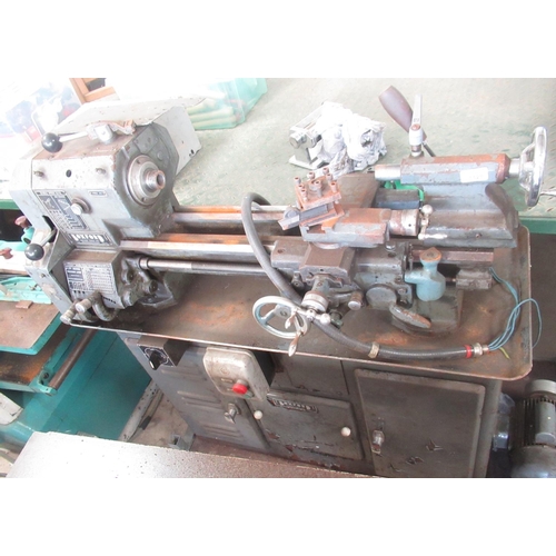 1127 - Boxford lathe, with extra motor and box, with three phase system