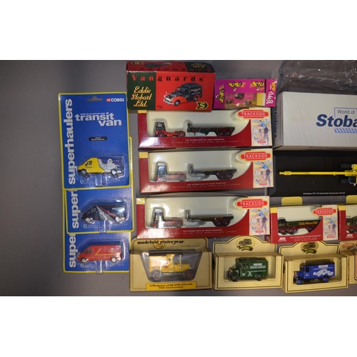 889 - Collection of boxed die-cast model vehicles, mostly Eddie Stobart and mostly 1/76 from Lledo and Tra... 