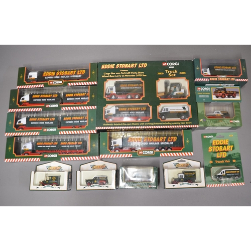 891 - Collection of Eddie Stobart related die-cast vehicle models, mostly by Corgi. See photos for codes, ... 