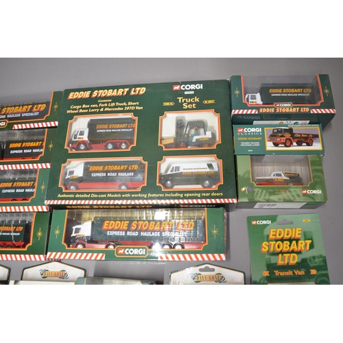 891 - Collection of Eddie Stobart related die-cast vehicle models, mostly by Corgi. See photos for codes, ... 