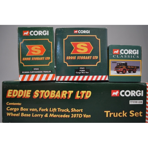 891 - Collection of Eddie Stobart related die-cast vehicle models, mostly by Corgi. See photos for codes, ... 