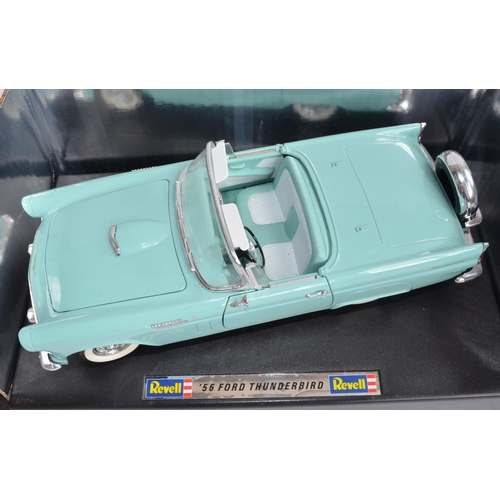 818 - 2 1/18 scale Revell diecast model cars:
1956 Ford Thunderbird (cat no 8804)
1969 Corvette Convertibl... 
