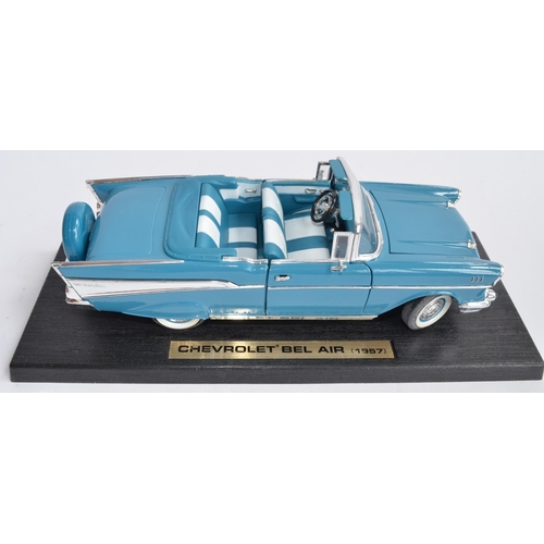 819 - 3 boxed 1/18 die-cast car model by Road Legends:
1957 Chevrolet Bel Air (cat no 92108)-not attached ... 