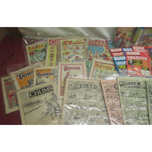 987 - Collection of comics and magazines,including Eagle,the Book Collector, The Rover,Beano,etc