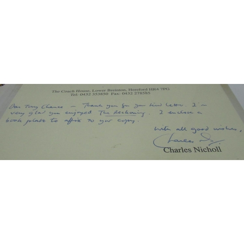 1002 - Green folder containing a variety of signatures from writers, composers, etc inc. Leslie Charteris, ... 