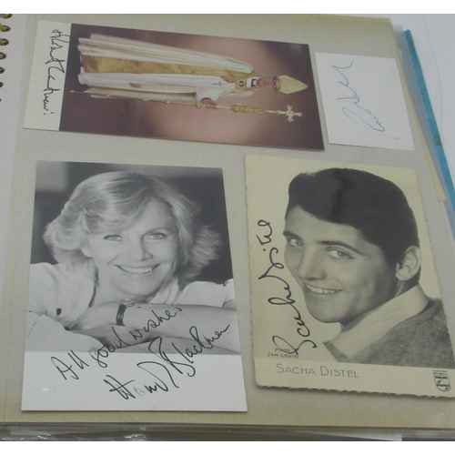 1003 - Blue folder containing signed letters, programmes and photos from musicians, actors,etc inc. Bill Fr... 